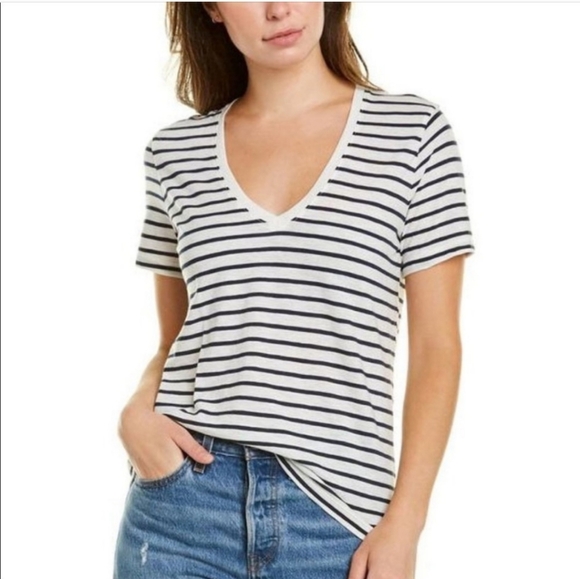 Madewell Striped V Neck Cotton Tee shirt size small FINAL PRICE! - Picture 4 of 11